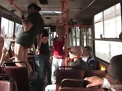 Strange movie shooting in a public bus