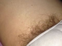 her bulging hairy pussy and soft boob.