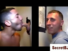 Guy fooled into gay blowjob by gloryhole girl