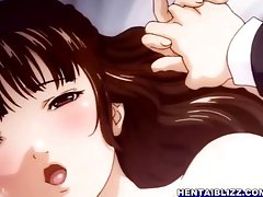 Bondage hentai gets squeezed her bigtits and