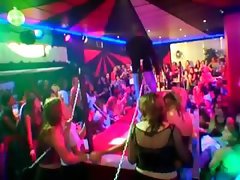 Party babes have fun with stripper
