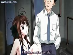 Lovely anime jerking a hard cock