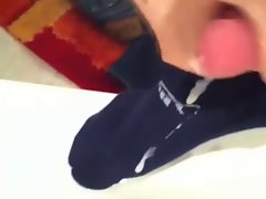 Cum on blue Puma Socks again
