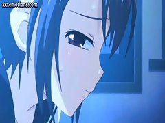 Busty anime babe with big tits gets bent over and banged hard