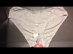 Grey Panty Cumshot 03