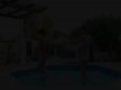 cute pool masturbation of friends