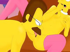 Undue animated cat with a rough slit gets screwed by Ned Flanders