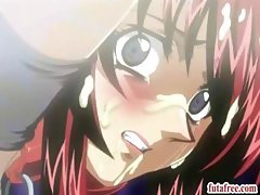 Tortured hentai babe poked hard by a dickgirl