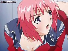 Redhead hentai gets a cock to suck and then gets nailed from behind