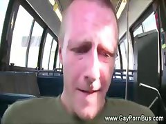 Horny twink being banged inside a bus