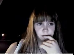Horny Teen licking her fingers on webcam