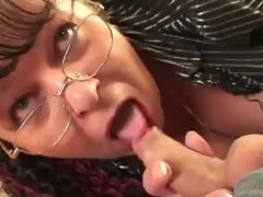 Fat bookworm bitch gets pounded by horny guy