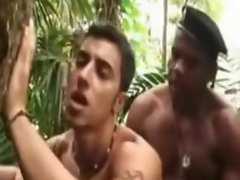Two Brazilians Fucking in the Forest Busted by Army Guy