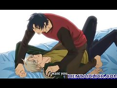 Hentai gay gets hot fucked in bed