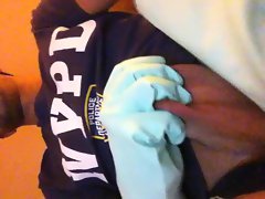 Gay Handjob with rubbergloves