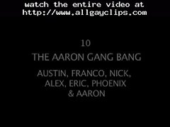 The Aaron Gang Bang gay porn gays gay cumshots swallow stud hunk