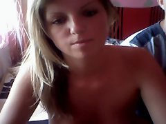 Light-haired webcam amateur chat with rectal and facial