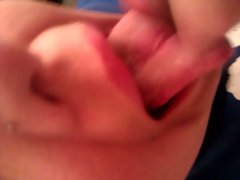 Filthy tart Slut, Jerking on HER TONGUE