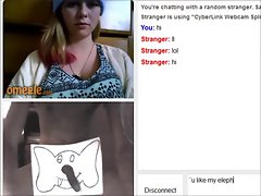 Omegle 01 - Seductive Young woman Displays Her Blameless Hooters