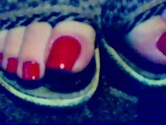 Long red toenails 3