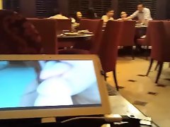 Watching a porn at restaurant