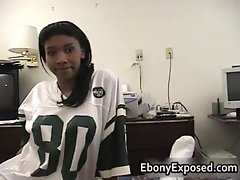 Black teen with big boobs on her