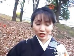 Cute geisha talked into having sex