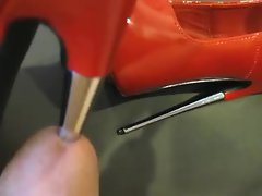 Red Metal Heel Insertion &, Cum