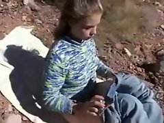 Sexy April - Fingering in the outdoors