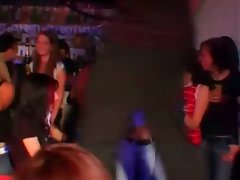 Party sluts watching striptease