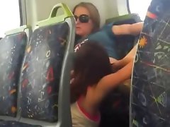 Lezzies caught in the train